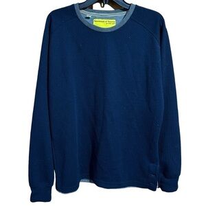 Descendant of Thieves Mens sz Medium Navy Blue/Gray Longsleeve Top